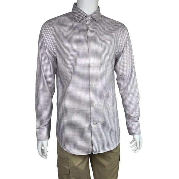 Banana Republic Mens Large Purple Non-Iron Slim Fit Dress Button Up Shirt New - Picture 1 of 11